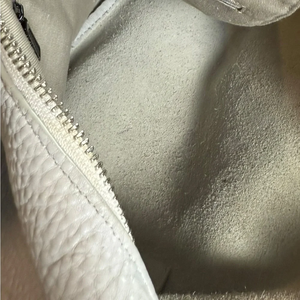 Rebecca Minkoff Pebbled Leather Hobo Shoulder Bag Light Grey